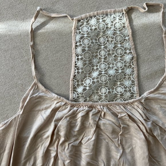 Express Spaghetti Strap Lace Racerback Tank in Cream Sz L - Picture 3 of 7
